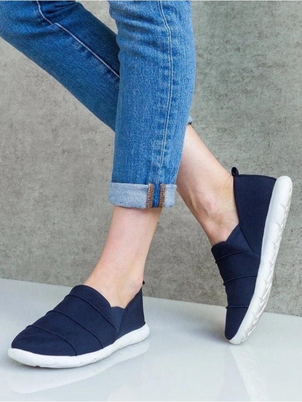 Navy Slip-On Women’s Casual Shoe - Picture 2 of 3